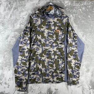 Bassdash Fishing Hoodie Men XL Green Camo UPF 50+ UV Protection Performance
